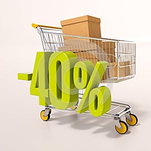 Shopping cart and 40 percent