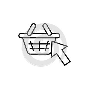 Shopping Cart with Arrow icon Vector Design. Shopping Cart icon with Arrow design concept for e-commerce, online store and