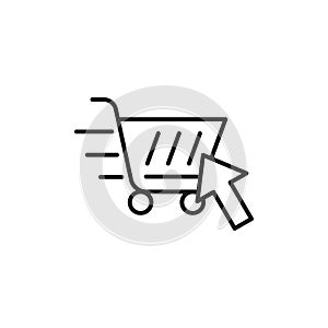 Shopping Cart with Arrow icon Vector Design. Shopping Cart icon with Arrow design concept for e-commerce, online store and