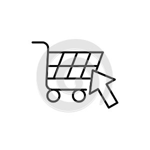 Shopping Cart with Arrow icon Vector Design. Shopping Cart icon with Arrow design concept for e-commerce, online store and