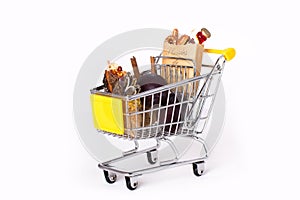 Shopping cart with bags