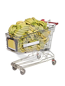 Shopping cart with bananas
