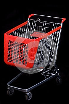 Shopping cart on black background