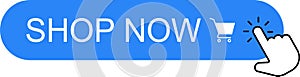 Shopping Cart Buy Now Button. Click Here Button. Buy now red button with hand cursor. Button hand pointer clicking. Click here