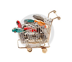 Shopping cart with cars
