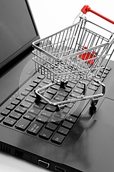 Shopping Cart and Computer keyboard