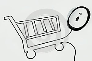 Shopping cart drawn with mouse wire