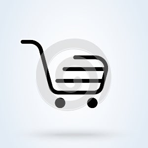 Shopping cart e-commerce, Simple vector modern icon design illustration