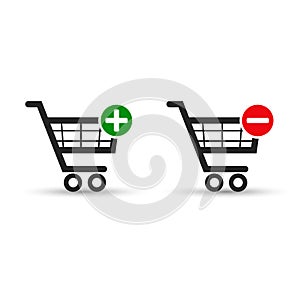 Shopping cart e-commerce vector icon set for web