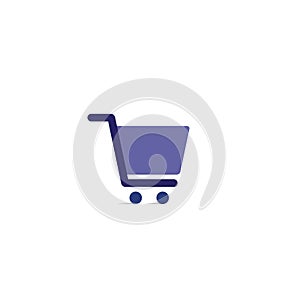 Shopping Cart Flat Icon Vector Isolated on White Background