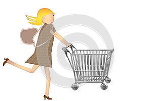 Shopping cart girl