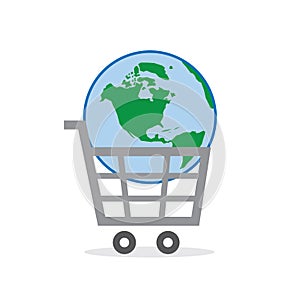 Shopping Cart Globe photo