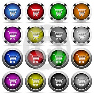 Shopping cart glossy button set