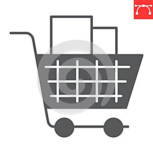 Shopping cart glyph icon