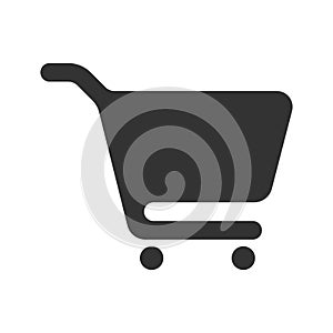 Shopping cart glyph vector icon