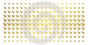 Shopping Cart Gold Halftone Pattern