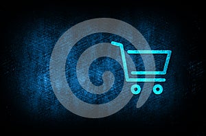 Shopping cart icon abstract blue background illustration digital texture design concept