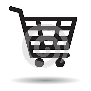 Shopping cart icon black and white