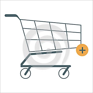 Shopping cart icon for business, web design, concept. Vector illustration