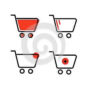 Shopping cart icon, E-Commerce icon