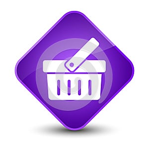 Shopping cart icon elegant purple diamond button