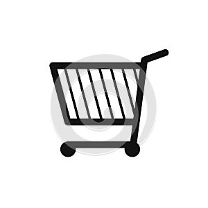 Shopping cart icon, flat graphic design template, trolley symbol, shop sign, vector illustration