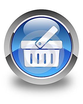 Shopping cart icon glossy blue round button