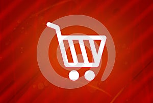 Shopping cart icon isolated on abstract red gradient magnificence background