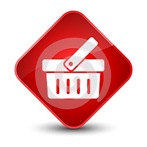 Shopping cart icon elegant red diamond button