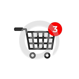 Shopping cart icon isolated on white background.