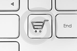 Shopping cart icon on keyboard key