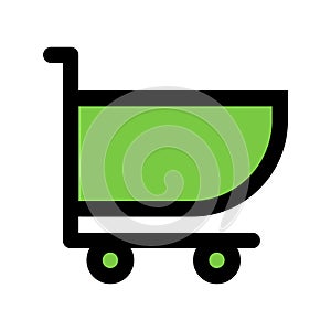 Shopping cart icon line isolated on white background. Black flat thin icon on modern outline style. Linear symbol and editable