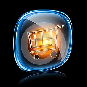 shopping cart icon neon.