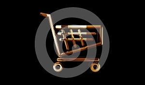 Shopping cart icon online commerce and business symbol digital 3d illustration