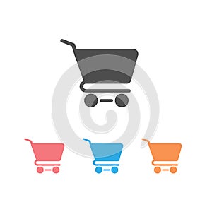 Shopping Cart Icon Set, flat design best vector