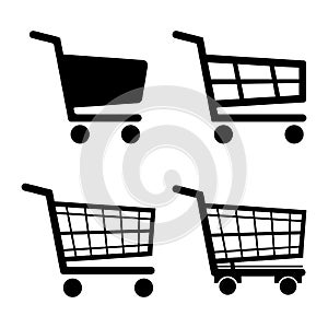 Shopping Cart Icon set icon isolated on white background. Vector illustration.