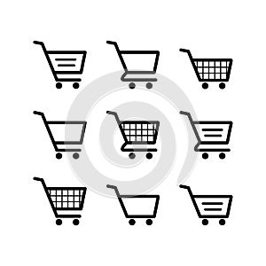 Shopping Cart Icon. Shopping cart illustration for web, mobile apps. Shopping cart trolley icon vector. Trolley icon