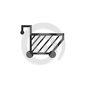 Shopping cart icon. Simple line style for web template and app. Shop, basket, bag, store, online, purchase, buy, retail, vector