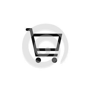 Shopping cart icon symbol. Flat shape trolley web store button. Online shop logo sign. Vector illustration image.