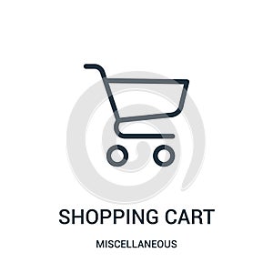 shopping cart icon vector from miscellaneous collection. Thin line shopping cart outline icon vector illustration. Linear symbol