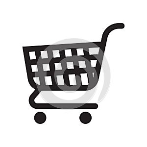 Shopping cart icon vector sign and symbol isolated on white back