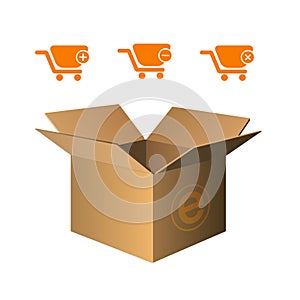 Shopping cart icons orange