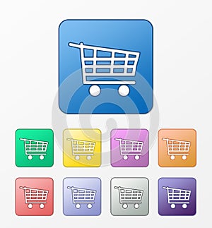 Shopping cart icons set