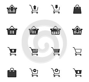 Shopping cart icons set