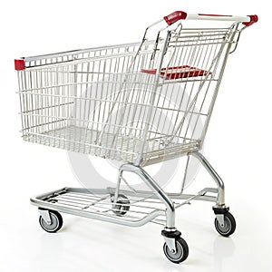 A shopping cart isolated on white photo