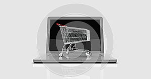 Shopping Cart on Laptop, E-commerce