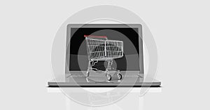 Shopping Cart on Laptop, E-commerce