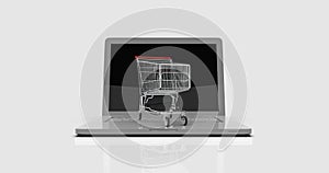 Shopping Cart on Laptop, E-commerce