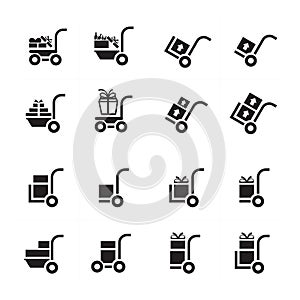 Shopping Cart and man courier set
