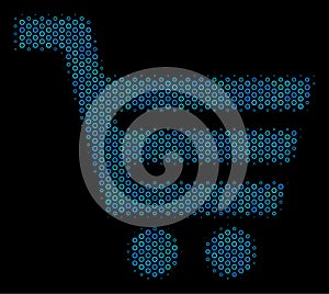 Shopping Cart Mosaic Icon of Halftone Bubbles
